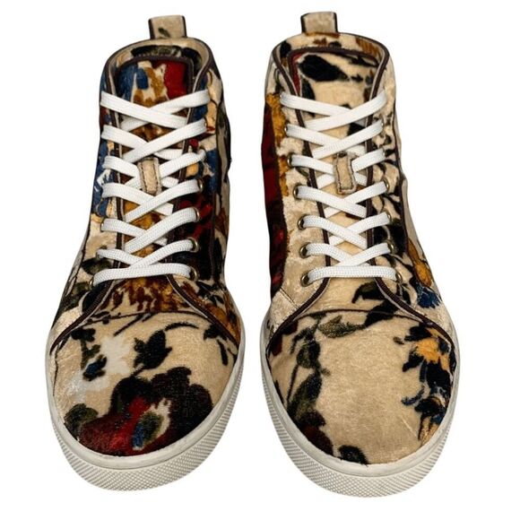 Christian Louboutin Bip Bip Orlato Velvet High Top Sneakers EU 36.5 US 6.5 - Picture 2 of 11
